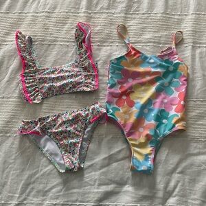 Girls 6 Floral bikini and one piece swimsuit